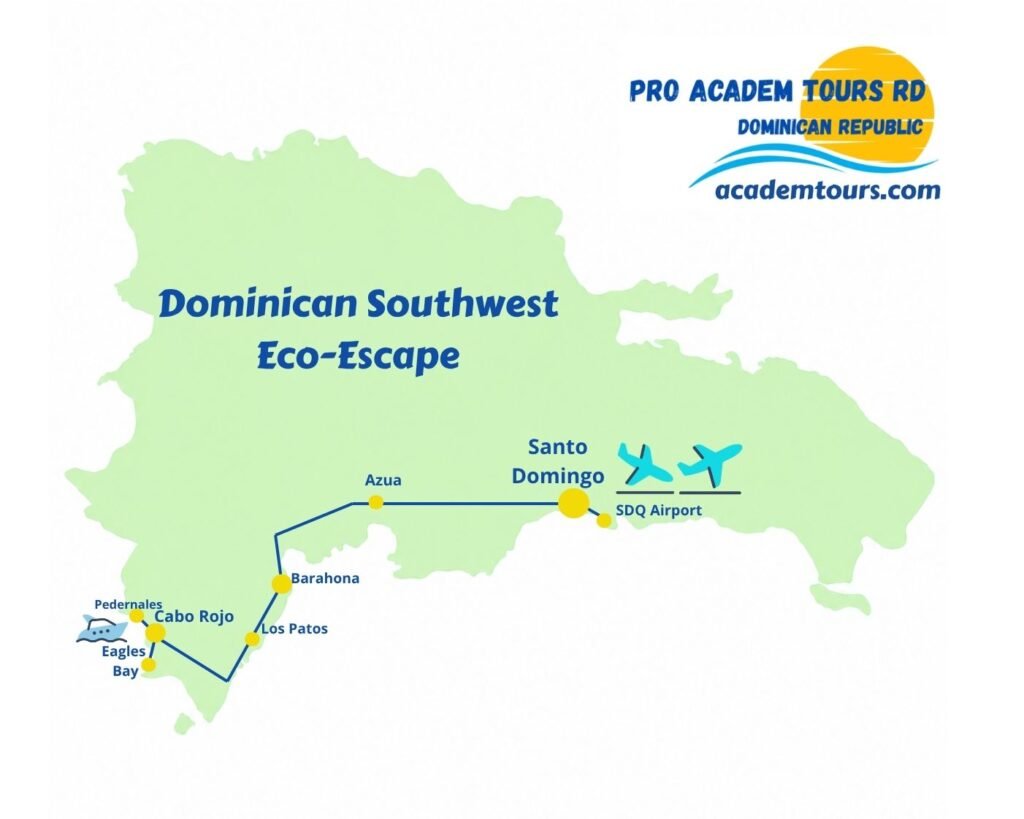 A private eco-escape through the Dominican Southwest, connecting rugged mountain landscapes, natural river pools, coastal scenery, and authentic local experiences. Discover a less-traveled side of the Dominican Republic, where nature, rural life, and adventure come together.